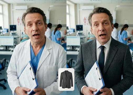 Замена одежды по тексту или изображению