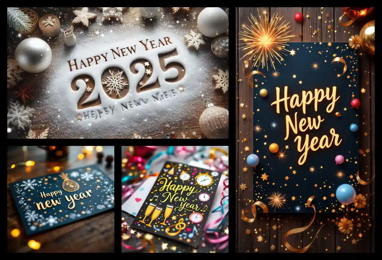 Customizable New Year Cards and Postcards